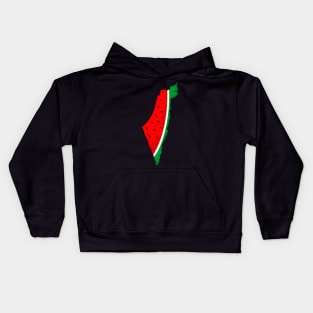 Palestine Map Watermelon Symbol of freedom Kids Hoodie